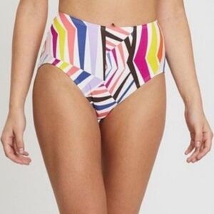 Kate Spade Geobrella High Waist Bikini White Multicolor XL